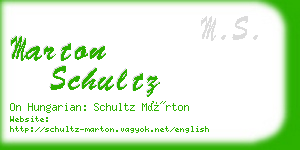 marton schultz business card